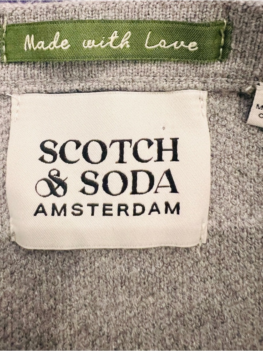 Scotch & Soda Amsterdam Striped Cardigan XS Gray Yellow Button Front NWT - Picture 5 of 9